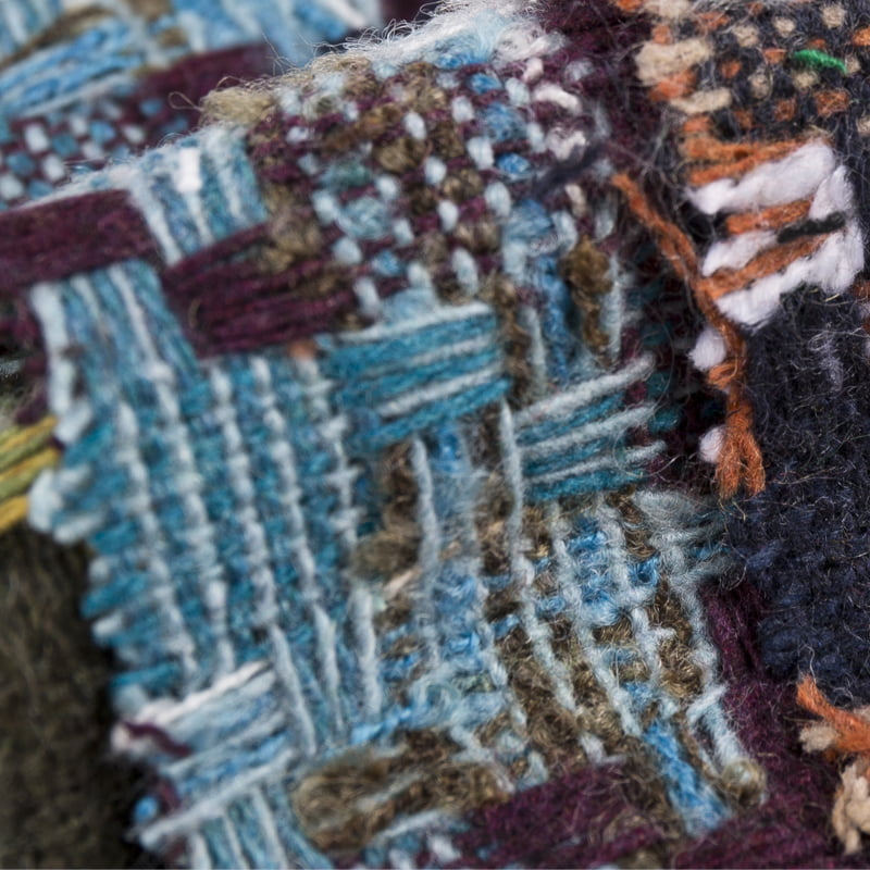 Boho Kabartmalı Kaz Ayağı Jakarlı Yün Dokuma Kumaş 2123