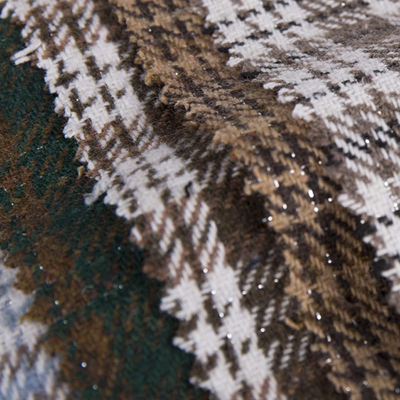 Coats 2133 için Metalik Kontrol Çok Renkli Ekose Kimyasal Elyaf Tüvit Kumaş