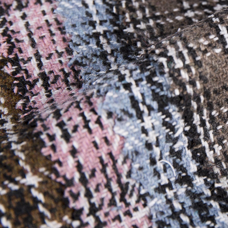 Siyah Çizgili Kareli Ekose Tüvit Kumaş 2134