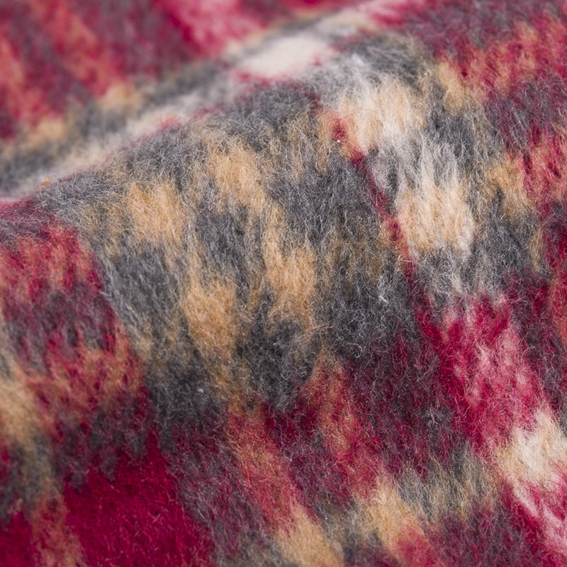 Tartan Ekose Pencere Camı Çok Renkli Yün Polyester Tüvit Kumaş 2145