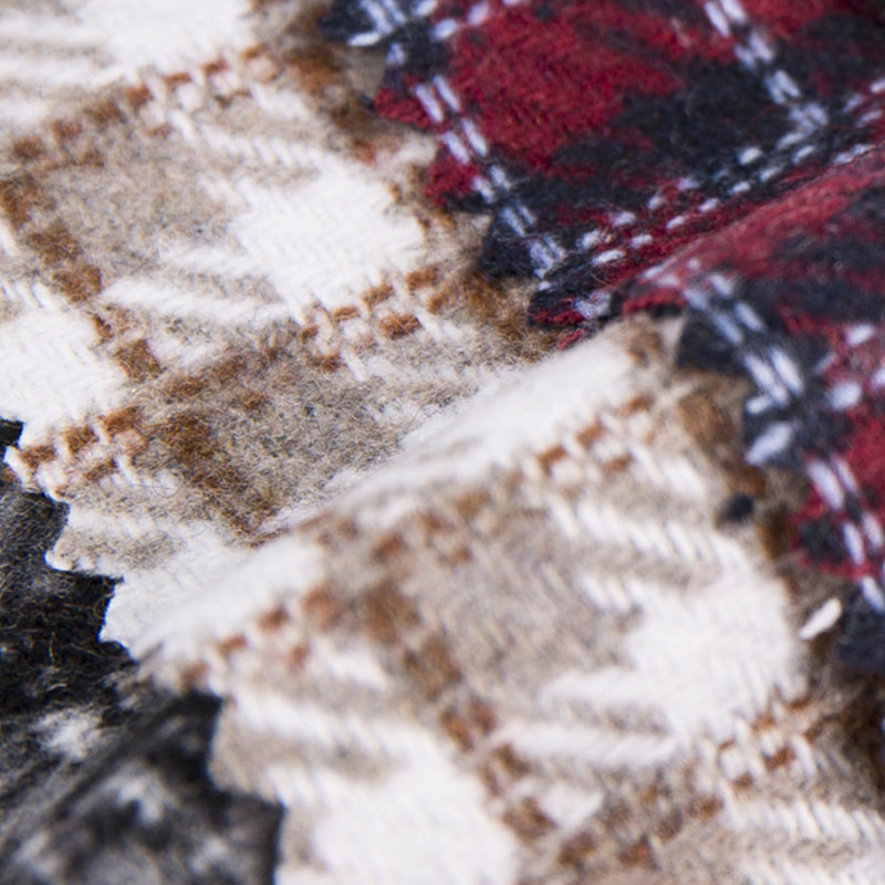 Vichy Ekose %10 Yün %90 Kimyasal Elyaf Tüvit Kumaş