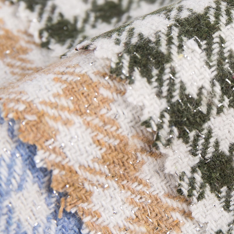 Vichy Metalik Kimyasal Elyaf Twill Tüvit Kumaş 2358