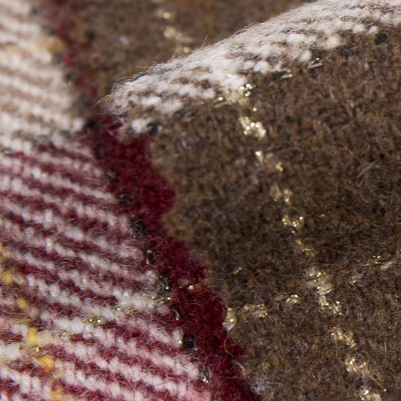 Tartan Ekose Altın Gümüş Dimi Metalik Tüvit Kumaş 2576