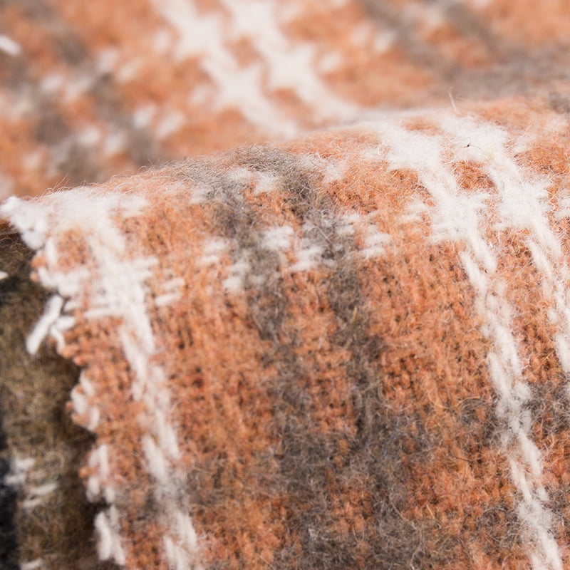 Giyim için Peluş Yün Ekose Kontrol Tüvit Kumaş 3212