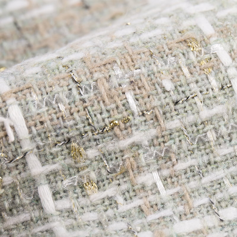 Chanel Check Metalik Altın Gümüş Tüvit Kumaş Montlar İçin 3219