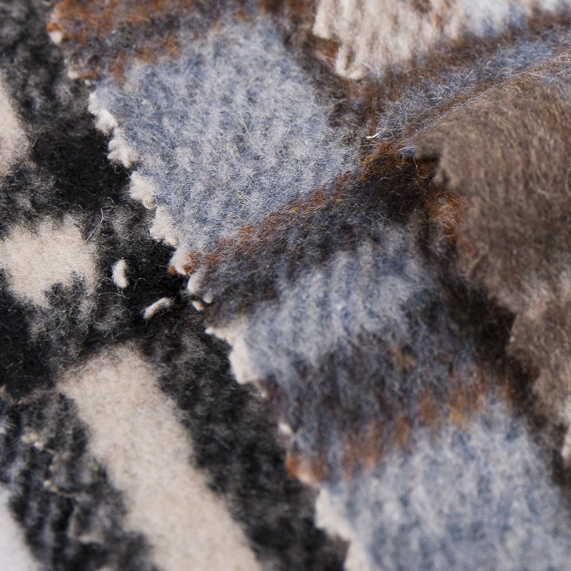 Yün Fantezi İplik Yapımı Fırça Ekose Tüvit Kumaş 3507