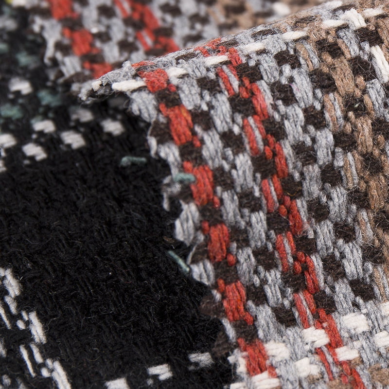 Boho Ekose Kareli Dokuma Elbise Kumaşı 3543