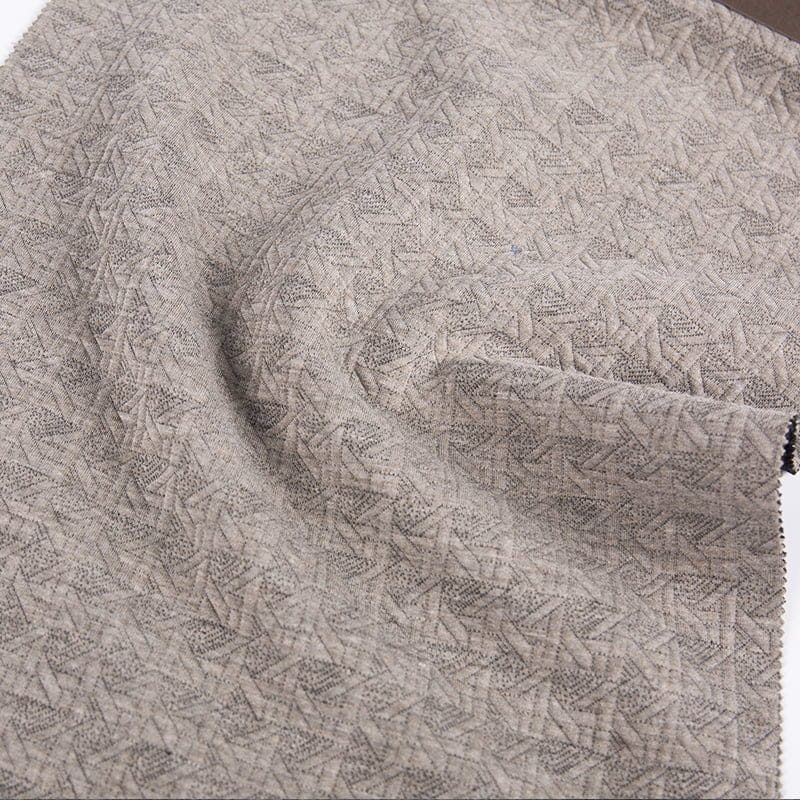 Kabartmalı Kırık Çizgiler Örme Jakarlı Polyester Viskon Spandex Spor Giyim Kumaşları AW23029