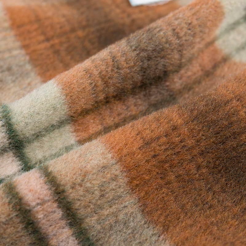 Palto ZZH24009 için Uzun Saç Kalın Jakarlı Kontrol Ekose Polar Kumaş