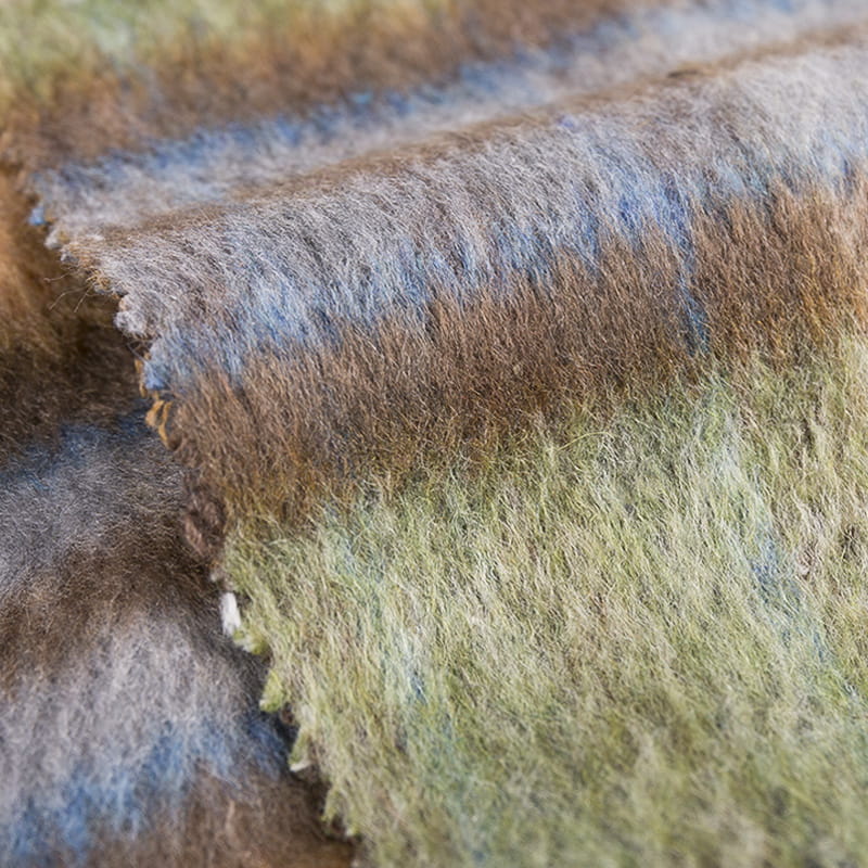 Uzun Saç Yün Ekose Kumaş 3264