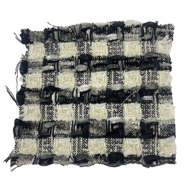 Coats 22042 için Lüks Siyah Gri İnce Doku Ekose Dokuma Tüvit Kumaşlar