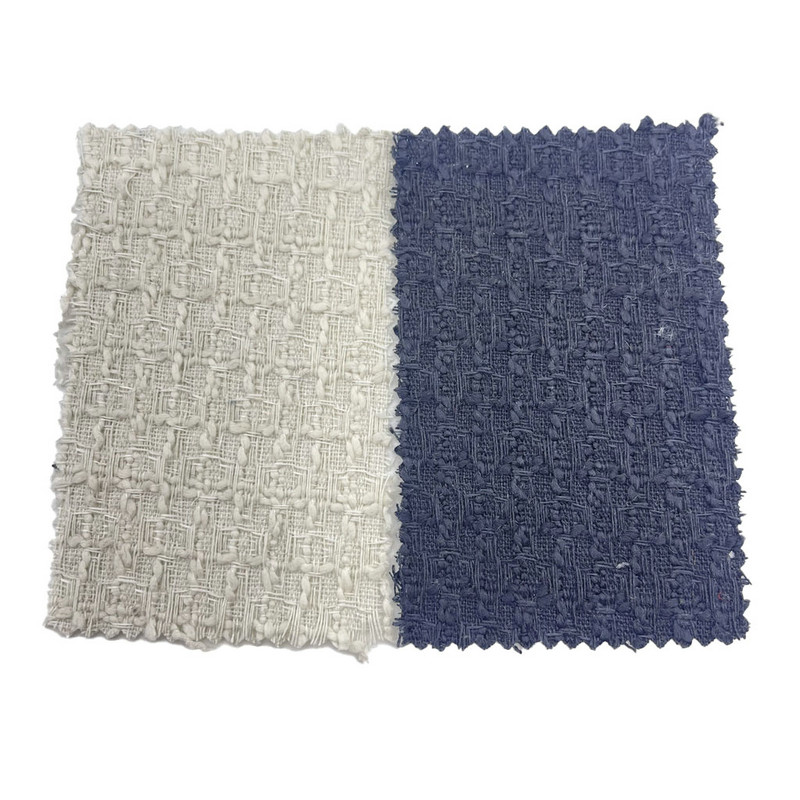 Kabartmalı Siyah Beyaz Kareli Yün Tüvit Kumaş 3786