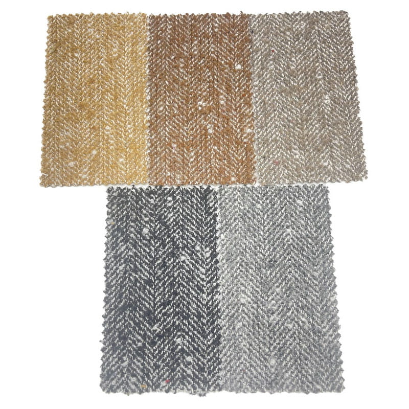 Kabarcık Balıksırtı Gri Beyaz Yün Kışlık Giysiler İçin Kalın Tüvit Kumaşlar 3906